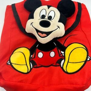 Disney Mickey Mouse 3D Plush Backpack Red Kids Mini Backpack
